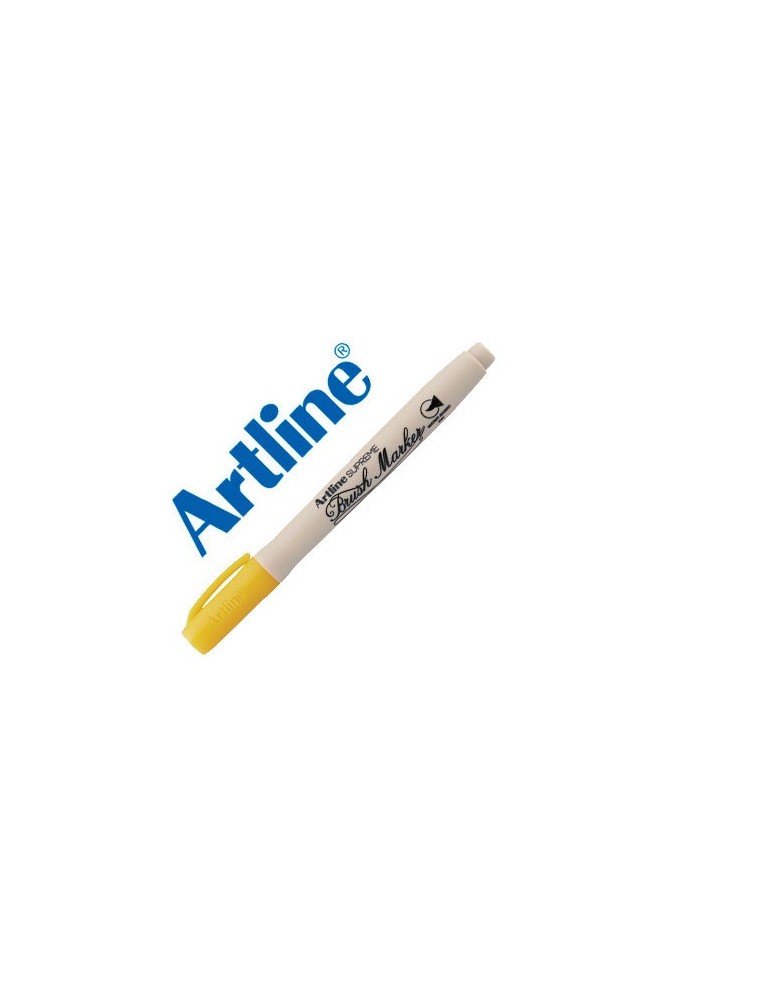 Rotulador artline supreme brush pintura base de agua punta tipo pincel trazo variable amarillo