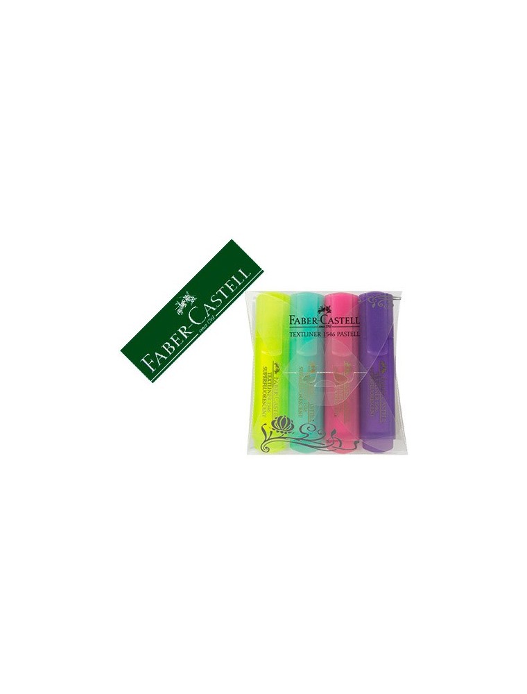 Rotulador faber fluorescente 1546 color pastel estuche 4 unidades colores surtidos