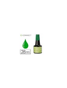 Tinta tampon q-connect verde frasco de 28 ml