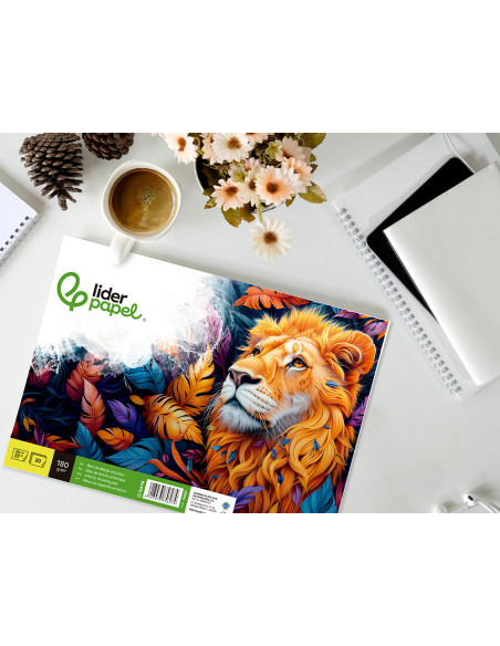 Bloc dibujo liderpapel artistico encolado 230x325mm 20 hojas 180 g/m2 sin recuadro