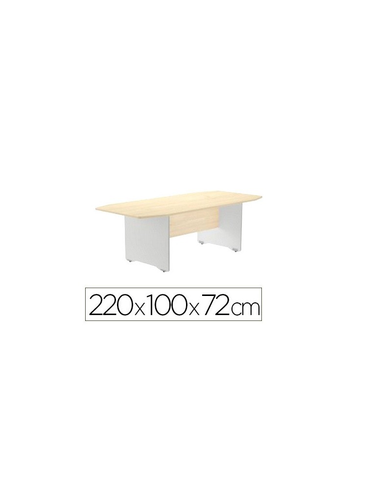 Mesa de reunion rocada meeting 3003ab02 estructura madera gris aluminio tablero madera gris 220x100x72 cm