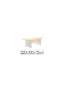 Mesa de reunion rocada meeting 3003ab02 estructura madera gris aluminio tablero madera gris 220x100x72 cm