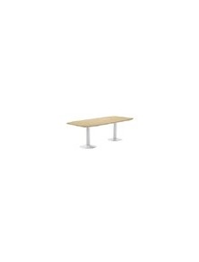 Mesa de reunion rocada meeting 3003atw04 estructura columna doble acero blanco tablero madera blanco