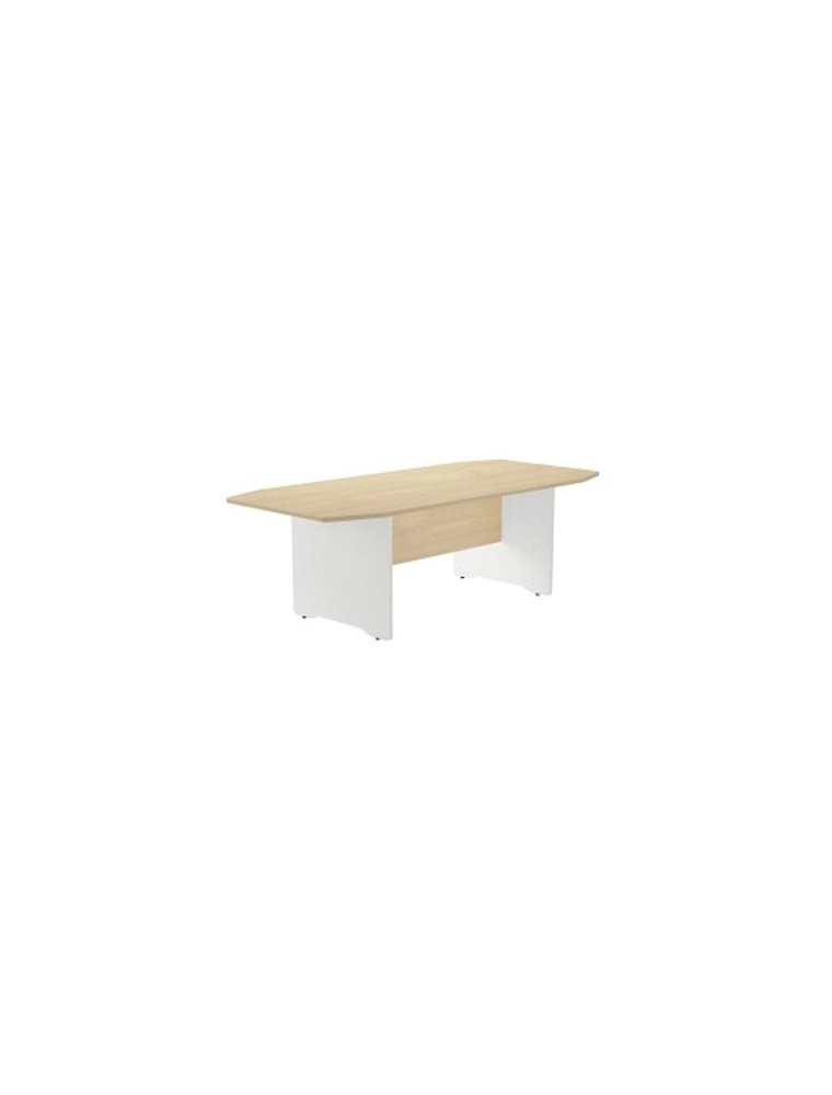 Mesa de reunion rocada meeting 3003aw04 estructura madera blanco tablero madera blanco 220x100x72 cm