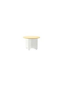 Mesa de reunion rocada meeting 3006aw04 estructura madera blanco en aspas tablero madera haya 120 cm