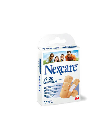 Tira protectora 3m nexcare para heridas y cortes plasticoimpermeable caja de 20 unidades diversos tamaños