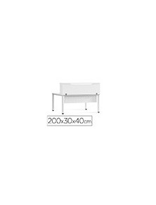 Mostrador de altillo rocada valido para mesas work metal executive 200x30x40 cm acabado aw04 blancoblanco