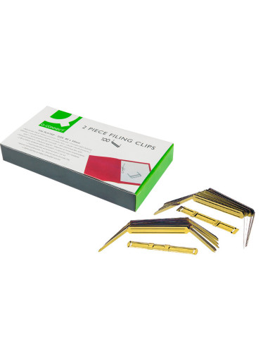 Encuadernador fastener q-connect dorado caja de 100 unidades