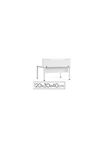 Mostrador de altillo rocada valido para mesas work metal executive 120x30x40 cm acabado aw04 blancoblanco