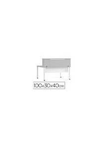 Mostrador de altillo rocada valido para mesas work metal executive 100x30x40 cm acabado aw04 blancoblanco