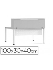 Mostrador de altillo rocada valido para mesas work metal executive 100x30x40 cm acabado aw04 blancoblanco