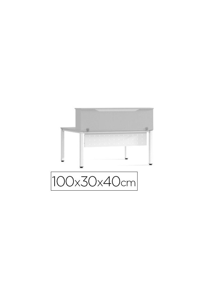 Mostrador de altillo rocada valido para mesas work metal executive 100x30x40 cm acabado aw04 blancoblanco