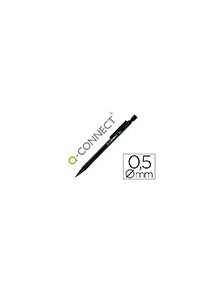 Portaminas q-connect 0,5 mm con 3 minas cuerpo negro con clip negro