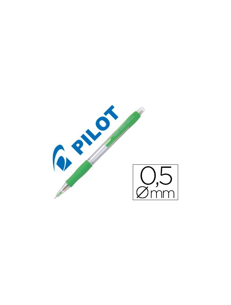 Portaminas pilot super grip verde claro 0,5 mm sujecion de caucho