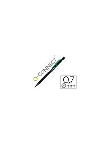 Portaminas q-connect 0,7 mm con 3 minas cuerpo negro con clip verde