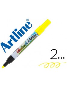 Rotulador artline glass marker especial cristal borrable en seco o humedo color amarillo fluor