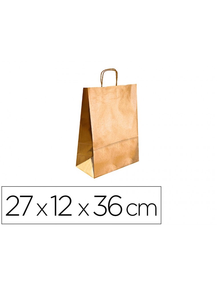 Bolsa kraft q-connect oro asa retorcida 270x120x360 mm