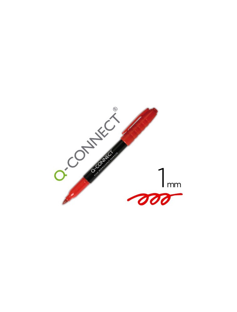 Rotulador q-connect para cddvd punta fibra permanente rojo punta redonda 1,0 mm