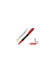 Rotulador q-connect para cddvd punta fibra permanente rojo punta redonda 1,0 mm