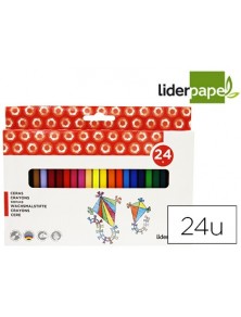 Lapices cera liderpapel caja de 24 unidades colores surtidos