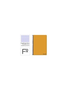 Cuaderno espiral liderpapel folio smart tapa blanda 80h 60gr cuadro 4mm con margen color naranja