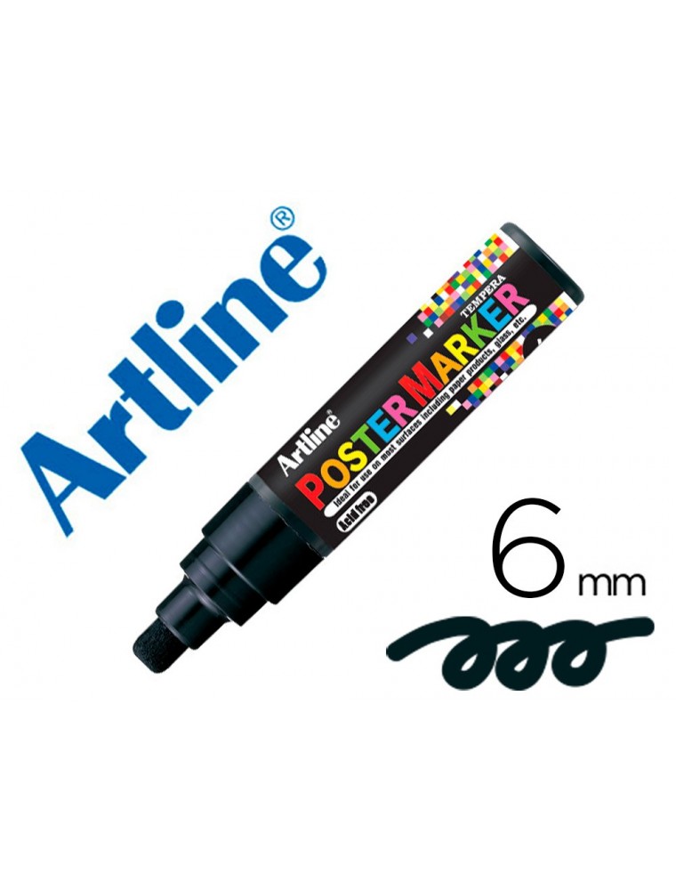 Rotulador artline poster marker epp-6-neg punta redonda 6 mm color negro