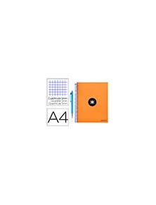 Cuaderno espiral liderpapel a4 micro antartik tapa forrada 120 h 100g cuadro 5 mm color naranja promo caran d ache