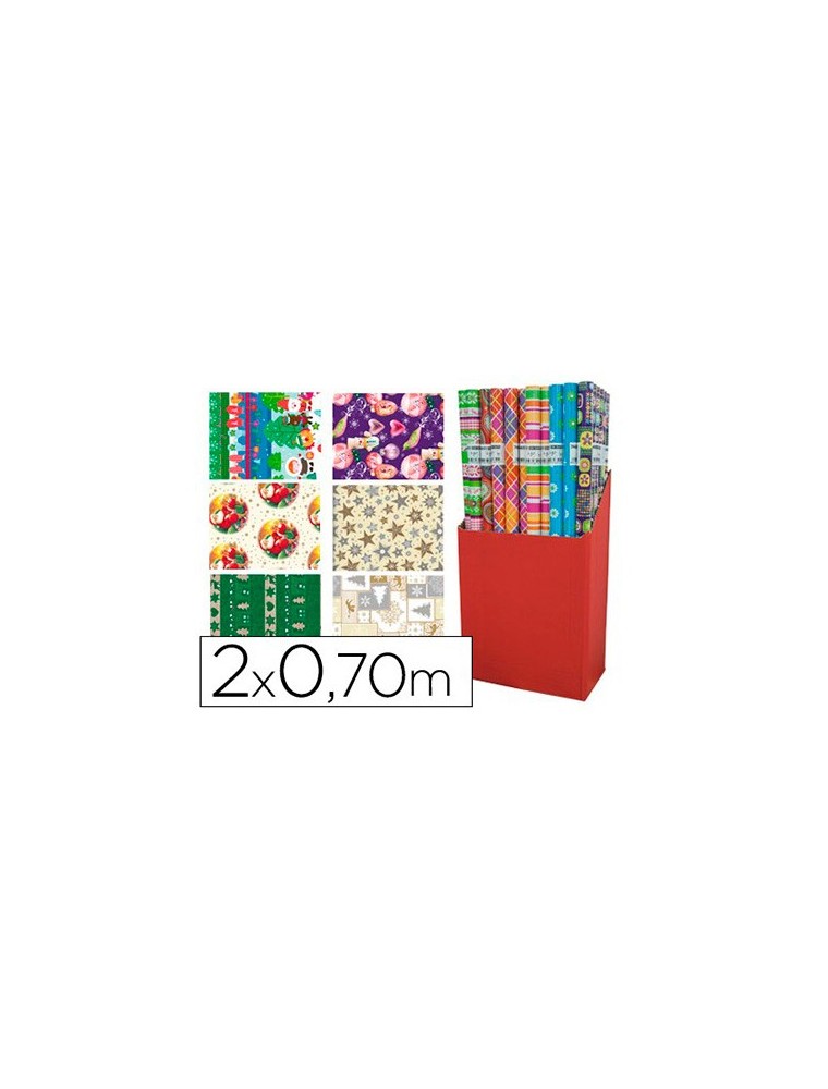 Papel Fantasia Navidad Rollo 2 X 0,70 Mt 60 Gr Modelos Surtidos