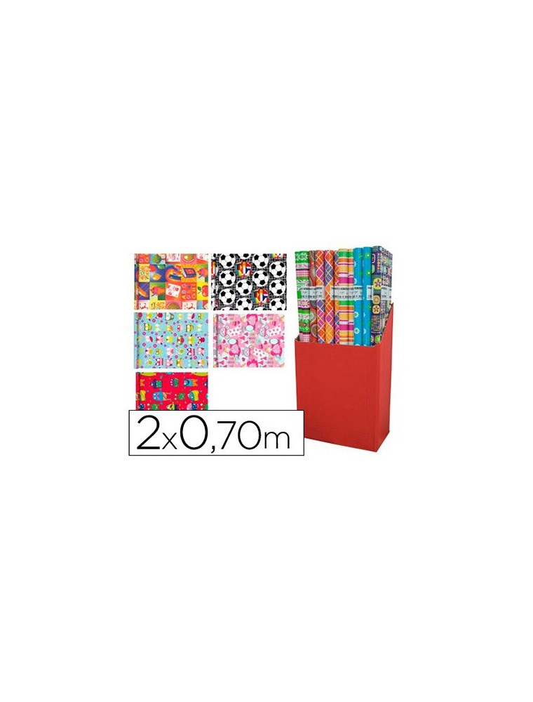 Papel de regalo infantil rollo 2 x 0,70 mt 60 gr modelos surtidos