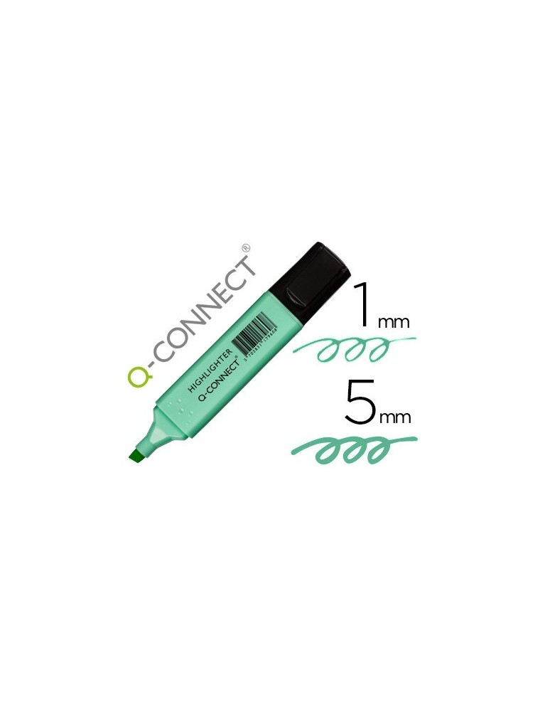 Rotulador q-connect fluorescente pastel azul punta biselada