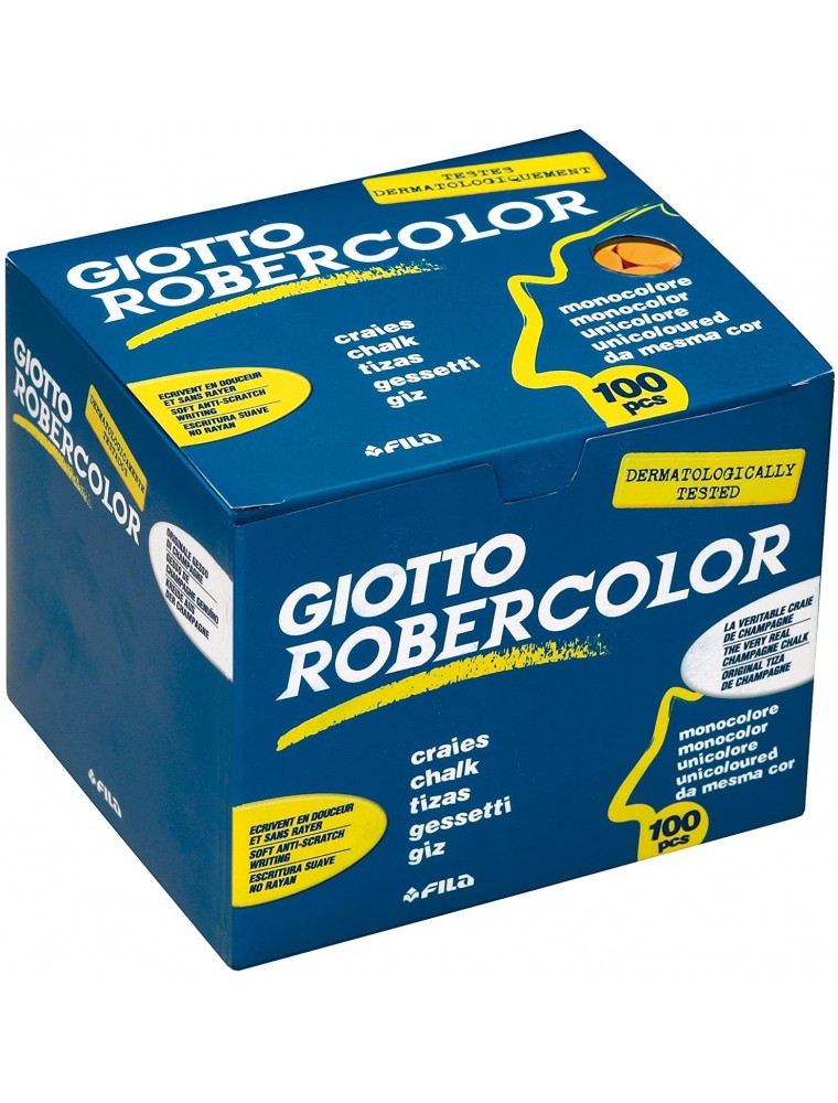 TIZA COLOR AMARILLO ANTIPOLVO ROBERCOLOR -CAJA DE