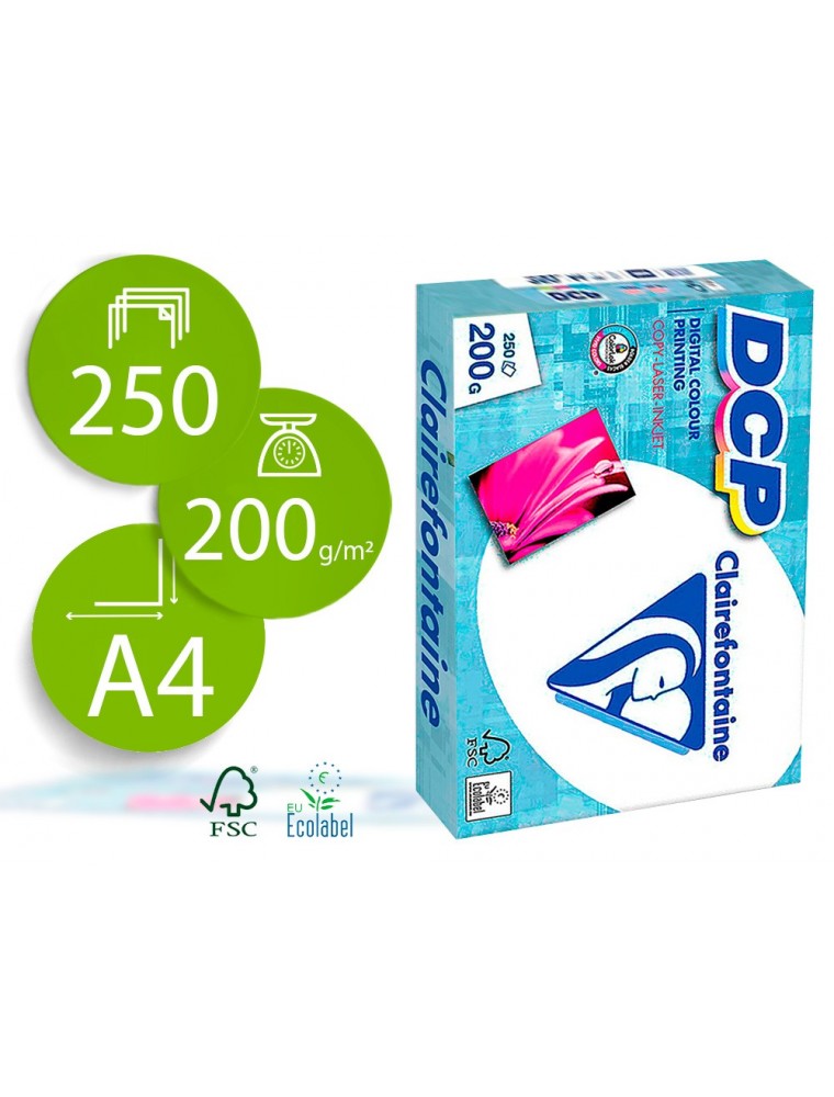 Papel fotocopiadora clairefontaine din a4 200 gr paquete de 250 hojas