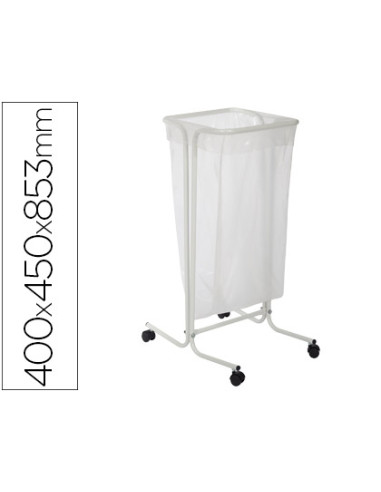 Soporte cep para bolsas de basura de 110 litros en plastico y acero con ruedas 400x450x853 mm