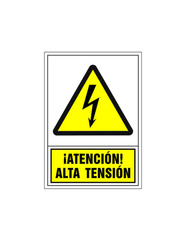 Pictograma syssa señal de advertencia atencion! alta tension en pvc 245x345 mm