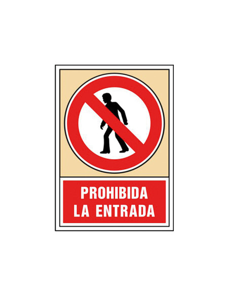 Pictograma syssa señal de prohibicion prohibida la entrada en pvc 245x345 mm