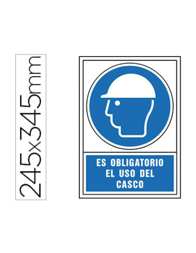 Pictograma syssa señal de obligacion es obligatorio el uso de casco en pvc 245x345 mm