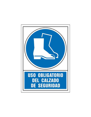 Pictograma syssa señal de obligacion uso obligatorio del calzado de seguridad en pvc 245x345 mm