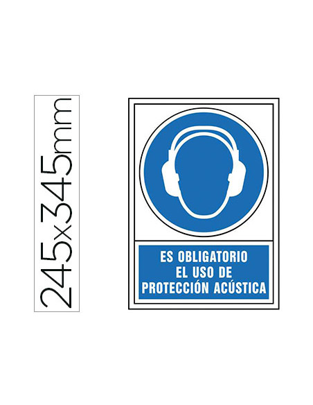 Pictograma syssa señal de obligacion es obligatorio el uso de proteccion acustica en pvc 245x345 mm