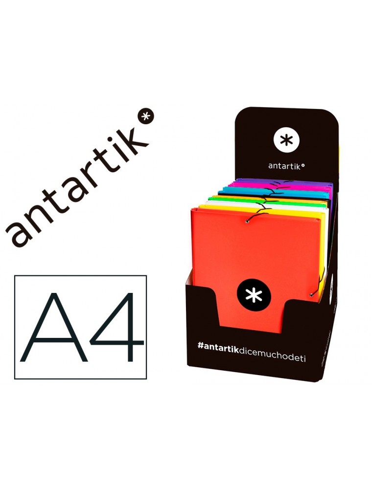 Carpeta liderpapel antartik gomas a4 3 solapas carton forrado colores surtidos