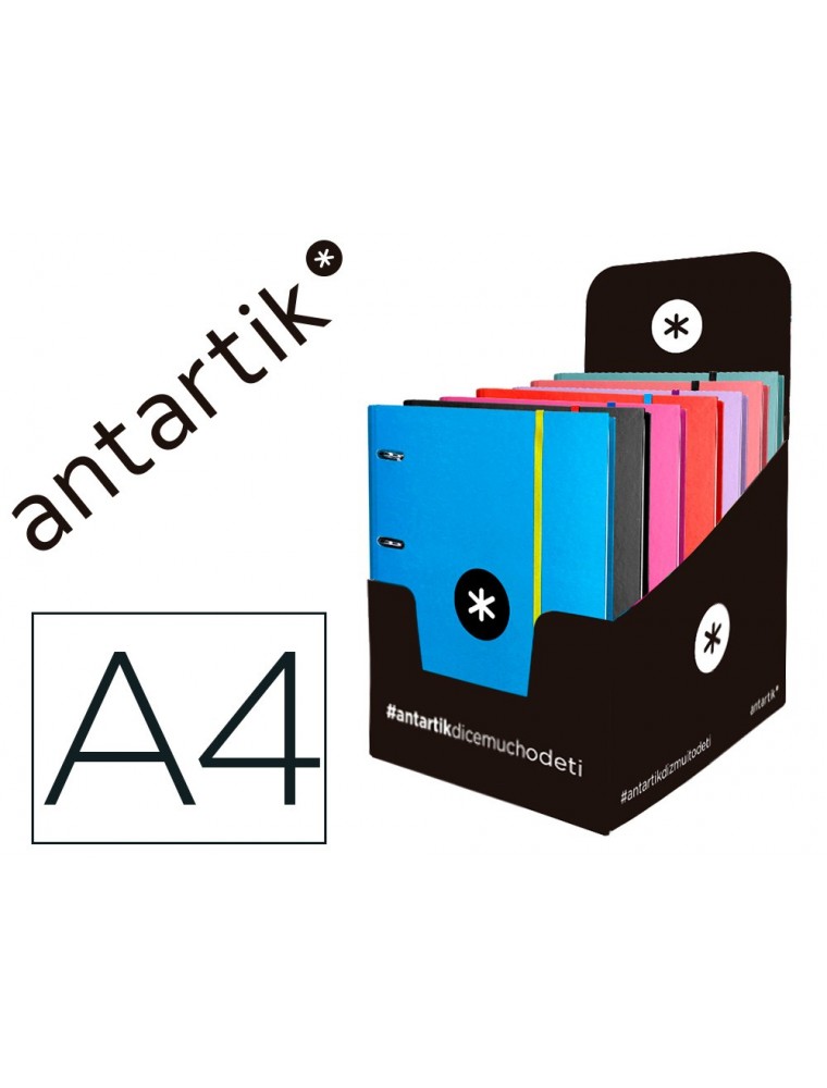 Carpeta con recambio liderpapel antartik a4 cuadro 5mm forrada 4 anillas 40mm recondas colores surtidos