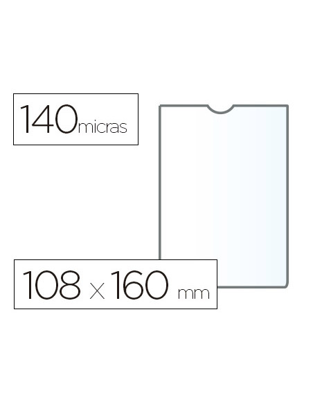 Funda portadocumento esselte plastico transparente 140 micras tamaño 108x160 mm