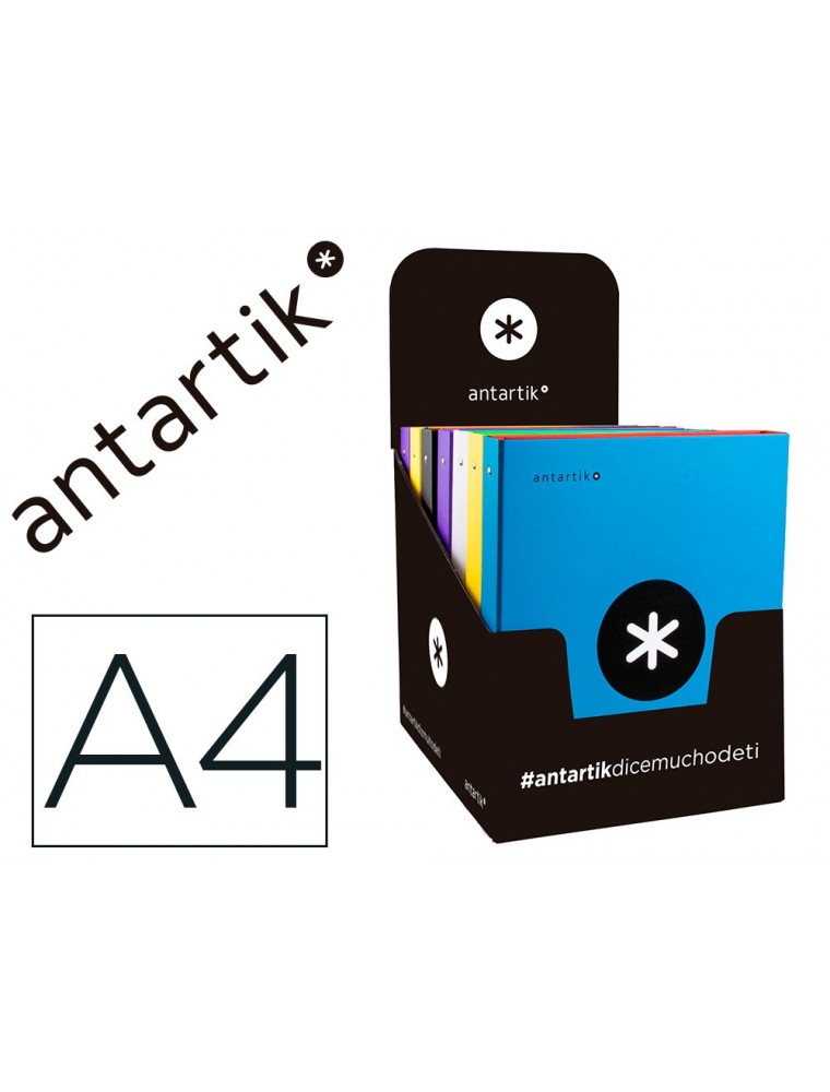 Carpeta 4 anillas 40 mm mixtas liderpapel antartik a4 forrada colores surtidos