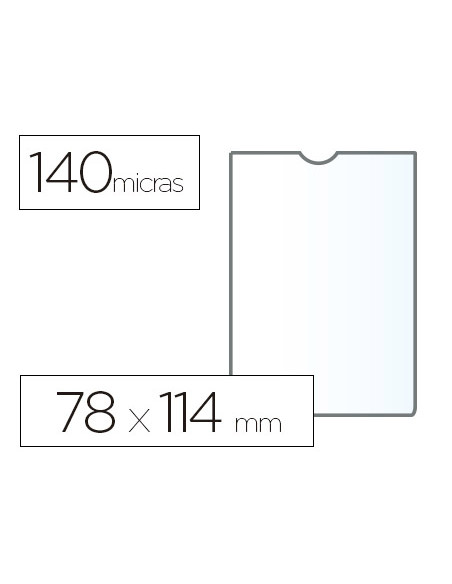 ESSELTE FUNDA PORTACARNETS 75Q 78X114MM PVC LISO 140 MICRAS CAJA 100U TRANSPARENTE