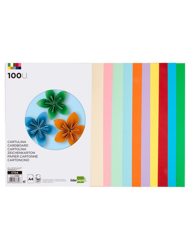 Cartolina 180 gm². DIN A4. colors assortits