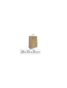 Bolsa kraft q-connect natural asa retorcida 240x100x310 mm