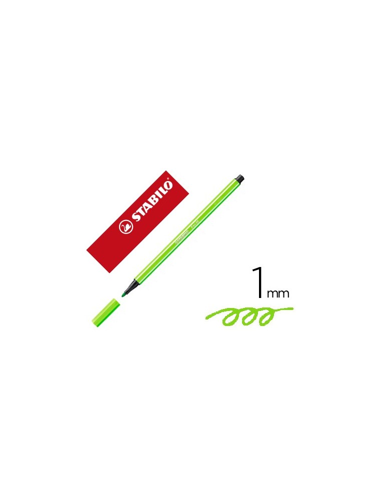 Rotulador stabilo acuarelable pen 68 verde prado 1 mm