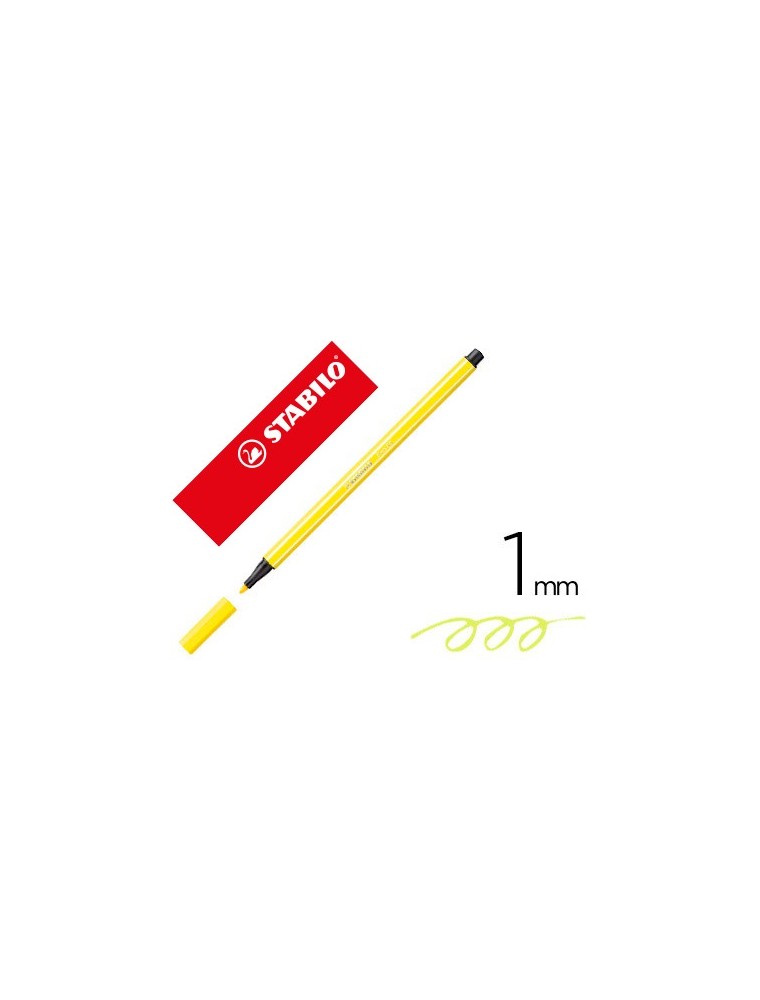 Rotulador stabilo acuarelable pen 68 amarillo limon 1 mm