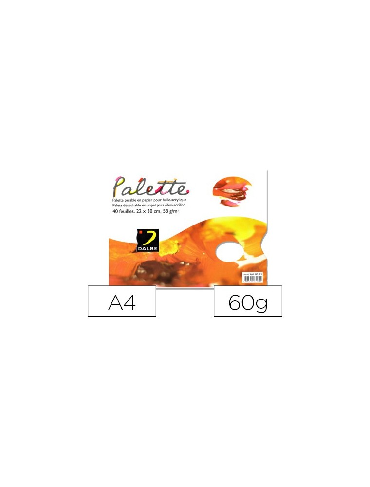 Paleta papel dalbe desechable din a4 40 hojas 60 gr