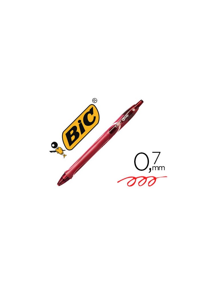 Boligrafo bic gelocity quick dry retractil tinta gel rojo punta de 0,7 mm