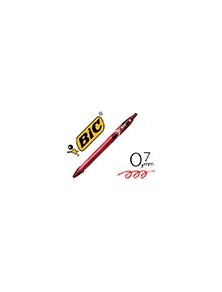 Boligrafo bic gelocity quick dry retractil tinta gel rojo punta de 0,7 mm